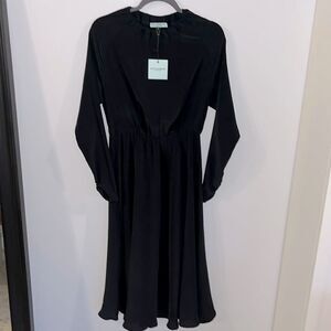 NWT 100% silk Kate Sylvester long-sleeve maxi dress